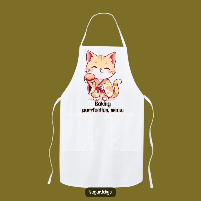 Funny Cat Kimono Apron - Chef's Hilarious Kitchen Companion Gift!