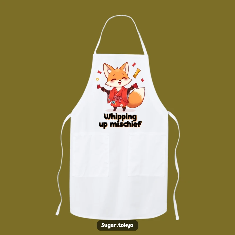 Funny Playful Fox Candy Wrapper Apron - Witty and Hilarious Kitchen Wear