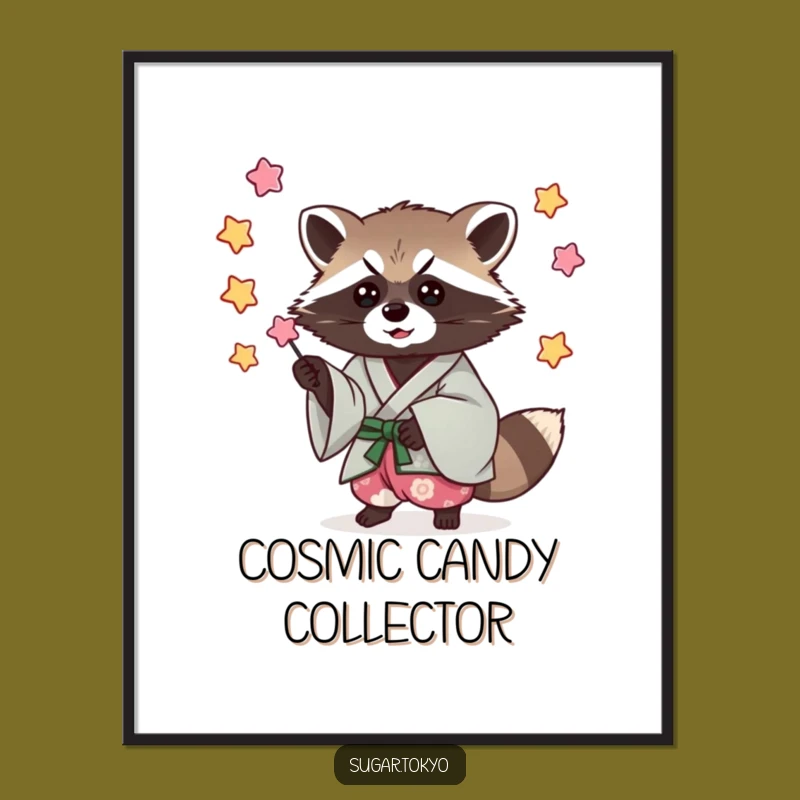 Funny Raccoon Kimono Digital Art - Instant Cool Decor!