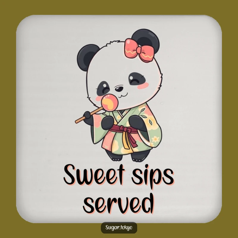 Funny Panda Kimono Coaster: Protect Surface with Happy Panda, Cute Funny Gift