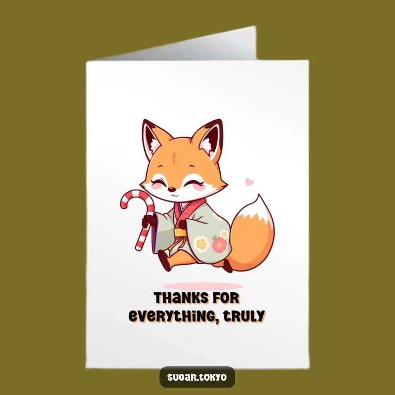 Free Printable Thank You Card: Playful Fox Offers Sweet Thanks